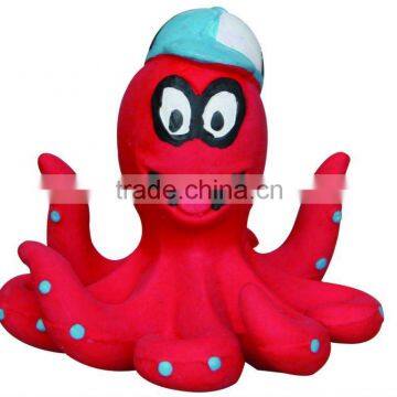 octopus squeaky latex dog toy