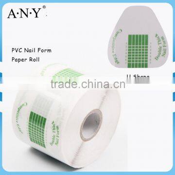 ANY Crystal Beauty Nails Design 500PCS per Roll Paper Roll PVC Plastic Nail Form U Shape