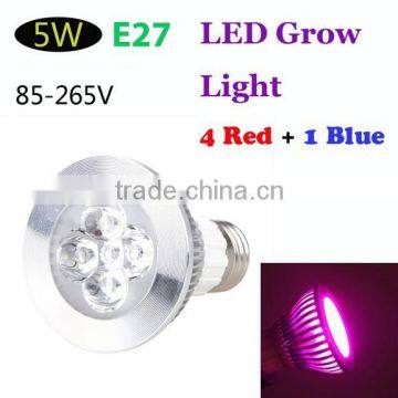 E27 5W 4 Red 1 Blue LED Plant Grow Light Hydroponic Lamp Bulb Energy Saving Plantlight for Flower Plants 85-265V