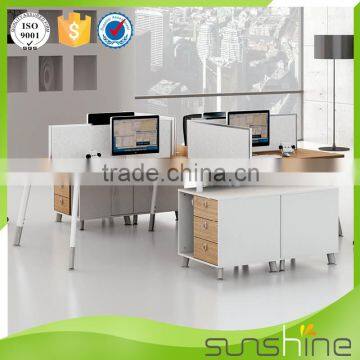 2 Person Workstation Desk Top Partition and Support Pedestal China Manufactuer