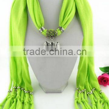 custom fashion new women football print rhinestone heart pendant necklace scarf for lady