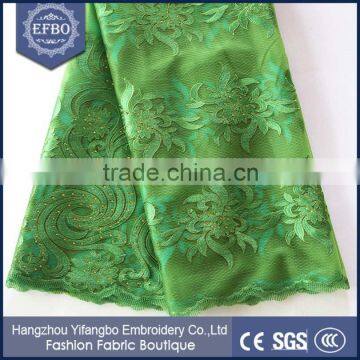 2016 lime green fine french lace fabric for indian clothing/ wholesale bridal wedding dress embroidery african tulle lace