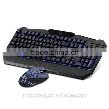 S68 Black USB Wired Gaming Three Color Backlit keyboard And Mouse Combo,Factory Supply