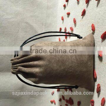 Colored Soft Faux Suede Drawstring Jewelry Pouches photo-6