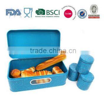 Stone powder coating 4pcs bread storage box and food canister set