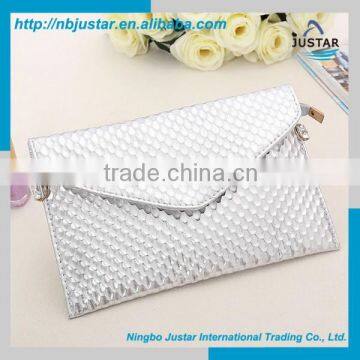 2016 New Design Concave PVC Leather Fashionable Elegant Envelope Ladies Bridal Clutch Bag Women