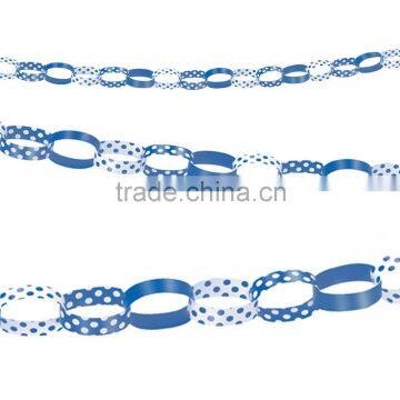 Blue Polka Dot Spots Spotty Paper Chain Garland Hanging Decoration Party Supplies