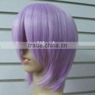 synthetic hair short purple blonde cosplay wig