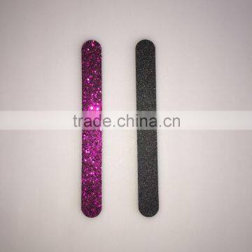 Free sample custom bling paillette abrasive nail file abrasive single side emery board nail care tools factory