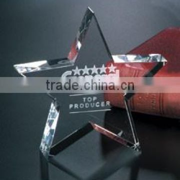 Star Shape Crystal Paperweight With Customized Logo For Souvenirs