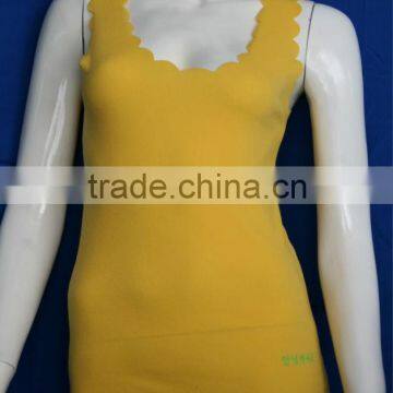 Yellow Korean fashion ladies tank top