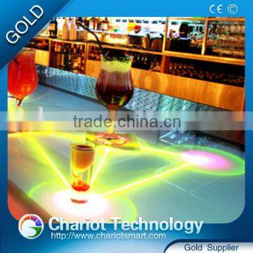 Chariot Hot product table interactive glass bar with Angel wings effect