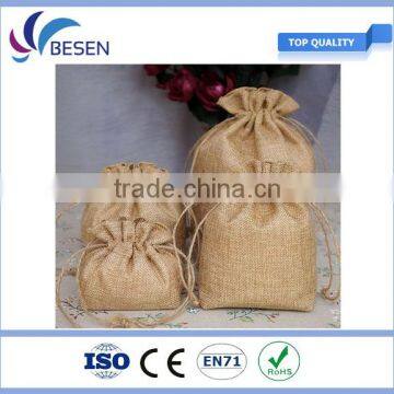 2016 new design jute drawstring bag for coffen beans