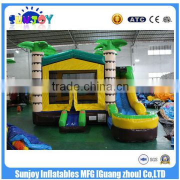 2016 new design China Sunjoy Inflatable jungle combo castle Combo with slide for Sale outdoors