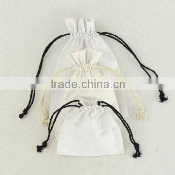 Custom printed organic cotton muslin gift drawstring bags