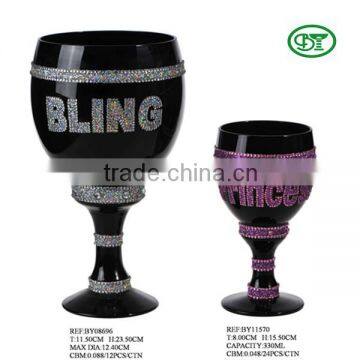 giant black color glass bottle for wine glass