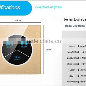 High Quality 3 Gang Smart Glass Screen Touch Switch photo-3