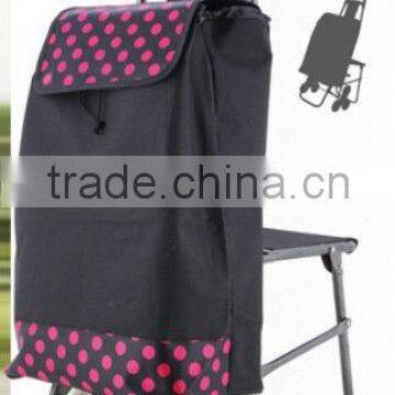 Portable shopping cart with chair