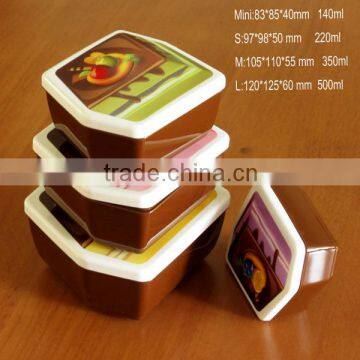 Gift idea cake 4 in 1 nestable cute plastic kids snack box