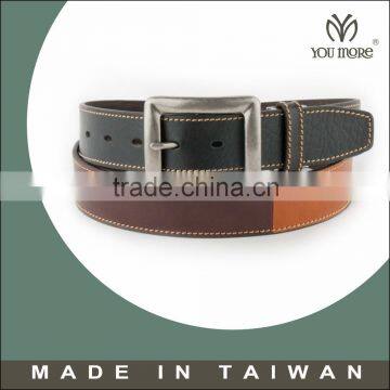 Luxurious high quality leather belts embroidered with sturdy metal buckles