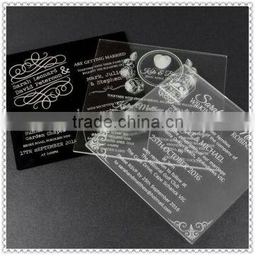 Square Printing Acrylic Invitation Gifts For Wedding Decorative Cards