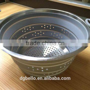 Hotsell Creative Design Silicone Stainless Steel Collapsible Silicone Colander