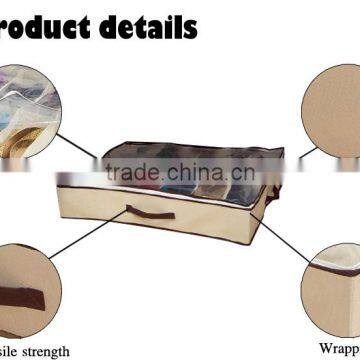Hot Selling Foldable Nonwoven PVC Clear Under Bed Shoe Storage Box