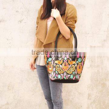 China Ethnic Style Canvas Shoulder Bag Hand Bag Embroidery Tote Bags