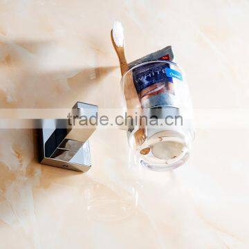 1258 Hotel Use Bathroom Accessory Brass Single Cup Square Base Tumbler Holder