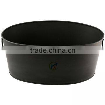 Black colored home bar oval metal large beverage tubs