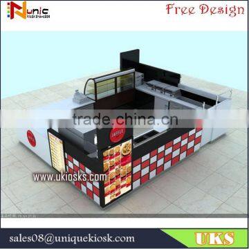 high quality mall food kiosk / crepe kiosk / waffle kiosk design for sale