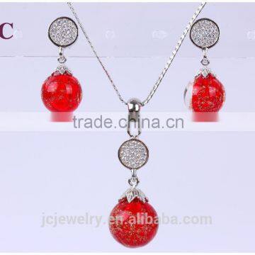 Women Fancy Fashion Silver Jewelry Sets Pendant Necklace Earrings Sets