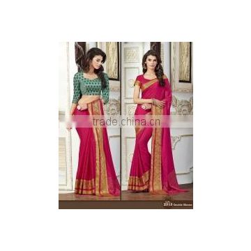 Urbanity Red Crepe Silk Saree/best designer sarees online shopping