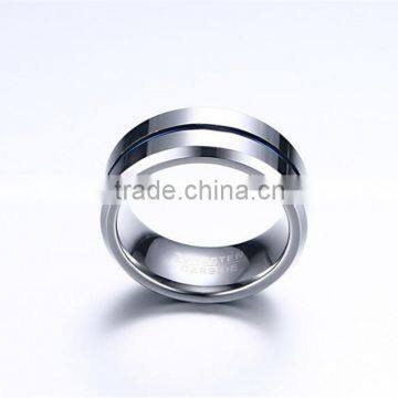 8 mm Two Tone Tungsten Engagement Band Ring photo-4
