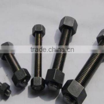 Black Double Threaded Stud Bolt And Nut photo-3