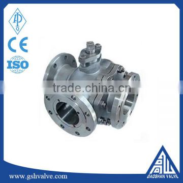 L type 3 way flanged end stainless steel 304/316 ball valve