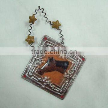 metal cowboy diamond wall decoration with iron wire hook