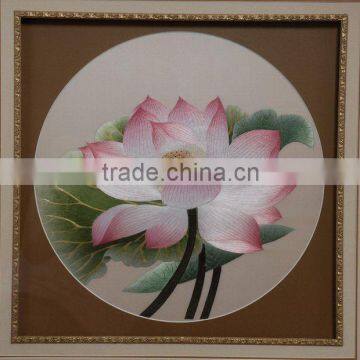 Handworked embroidery wall-hanging---Water Lily