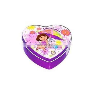 high quality metal heart shape tin box for chocolate packaging