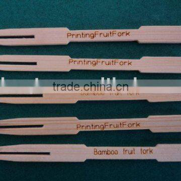 pretty brand printed disposable bamboo fruit fork