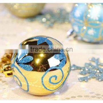 6cm Gold Blue Christmas Tree Ornaments Holiday Activities Space Decoration Ornaments photo-6