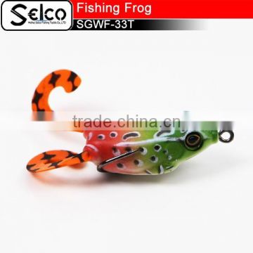 SGWF-33T artifical plastic floating soft frog resin kicking leg, 40mm/6g, VMC hook