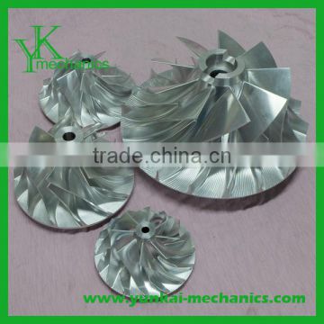 Precision 5 axis precision cnc machining impeller parts, turbine cnc machining impeller parts, cnc machining impeller