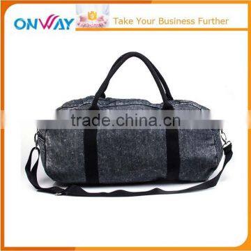 X-large unisex black stone washed shoulder travel gym duffel bag