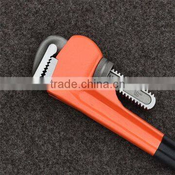 Amerian Style Pipe Wrench PVC Dipped Handle Carbon Steel Pipe Wrench photo-2