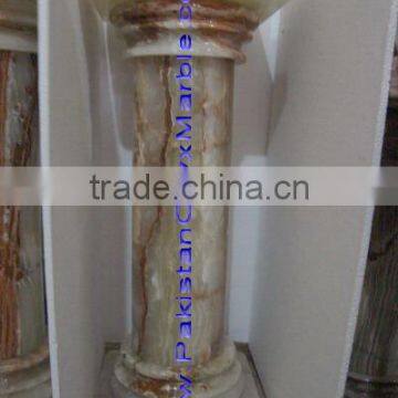 NATURAL LIGHT GREEN ONYX PEDESTALS photo-3