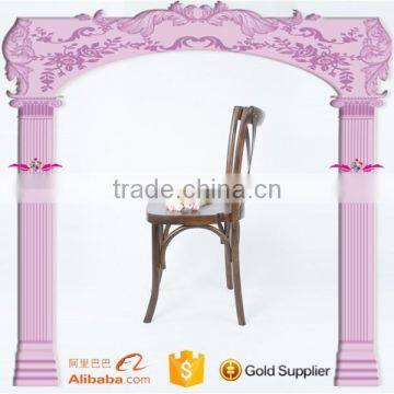 wholesale solid birch wood stackable cross back chair