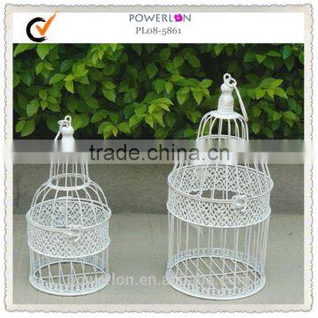 Decorative Bird Cage Round White Metal Vintage Wedding Set