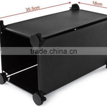 PP Shelf Storage With Doors Shoe Rack Organizer Shelving System Plastic White photo-5