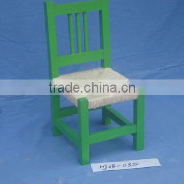Colorful kids wood chair with back&grass met